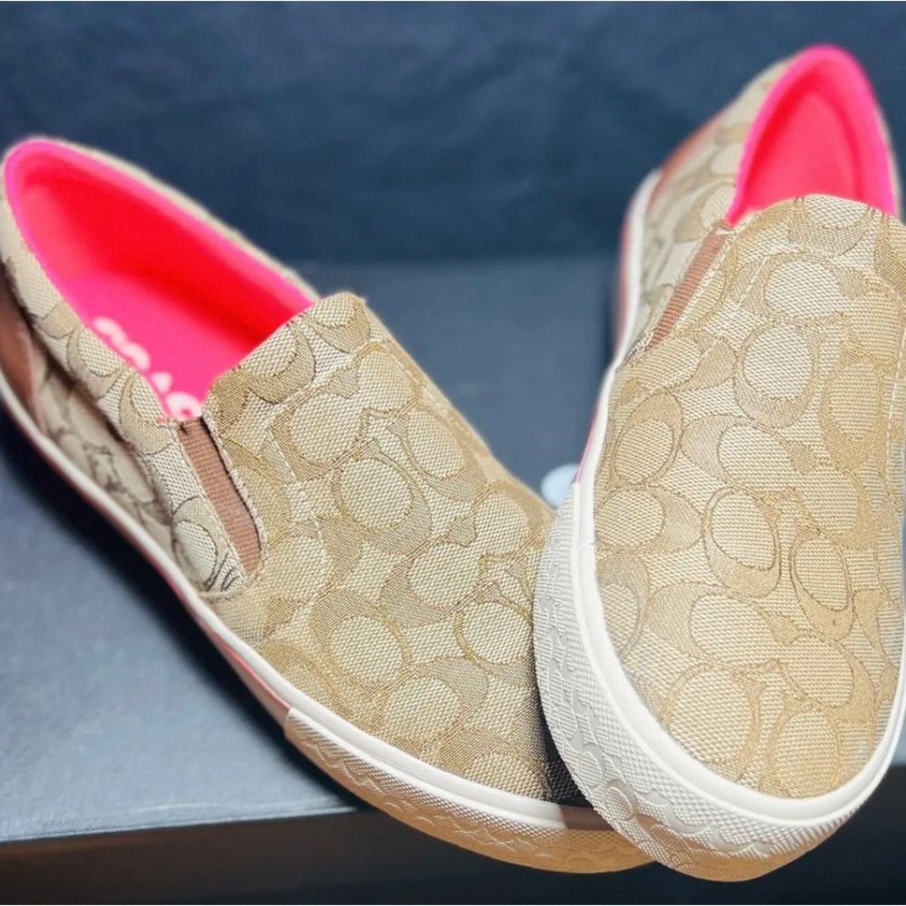 Coach Signature Canvas, Hot Pink Citysole Slip On Sneaker